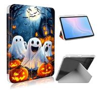 ETLKJVBL for Samsung Galaxy Tab A9 Plus Case, Slim Clear Cover with Pencil Holder, Multi-Angle Y-Stand, Auto Sleep/Wake, Fright-Fall Phantoms & Pumpkins Lightweight Tablet Case