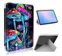 ETLKJVBL for Samsung Galaxy Tab A9 Plus Case, Slim Clear Cover with Pencil Holder, Multi-Angle Y-Stand, Auto Sleep/Wake, Mushroom Moonlight Lightweight Tablet Case
