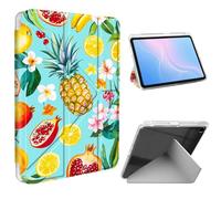 ETLKJVBL for Samsung Galaxy Tab A9 Plus Case, Slim Clear Cover with Pencil Holder, Multi-Angle Y-Stand, Auto Sleep/Wake, Colorful Fruits Pineapple Lightweight Tablet Case