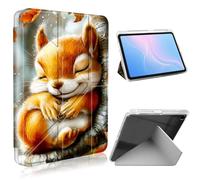 ETLKJVBL for Samsung Galaxy Tab A9 Plus Case, Slim Clear Cover with Pencil Holder, Multi-Angle Y-Stand, Auto Sleep/Wake, Sleeping Squirrel on Autumn Branch Lightweight Tablet Case