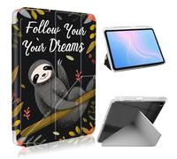 ETLKJVBL for Samsung Galaxy Tab A9 Plus Case, Slim Clear Cover with Pencil Holder, Multi-Angle Y-Stand, Auto Sleep/Wake, Cute Sloth Sleeping Lightweight Tablet Case