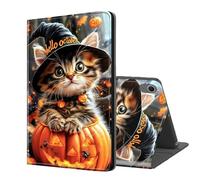 ETLKJVBL for Samsung Galaxy Tab S10 FE/ S9 FE Case, Auto Sleep/Wake, Kitten in Witch Hat with Pumpkin Multiple Angles Viewing Folio Stand Case for Samsung Galaxy Tab S9 11 Inch 2023