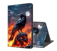 ETLKJVBL for Samsung Galaxy Tab S10 FE/ S9 FE Case, Auto Sleep/Wake, Raven on Fiery Rock Multiple Angles Viewing Folio Stand Case for Samsung Galaxy Tab S9 11 Inch 2023