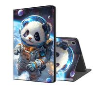 ETLKJVBL for Samsung Galaxy Tab S10/ S9 Plus Case 12.4 Inch, Auto Sleep/Wake, Astronaut Panda in Silver Spacesuit Multiple Angles Viewing Folio Stand case for Samsung Galaxy Tab S9 FE Plus