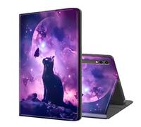 ETLKJVBL for Samsung Galaxy Tab S10/ S9 Plus Case 12.4 Inch, Auto Sleep/Wake, Butterfly Starry Sky Cat Multiple Angles Viewing Folio Stand case for Samsung Galaxy Tab S9 FE Plus