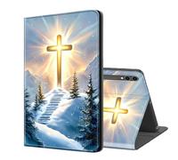 ETLKJVBL for Samsung Galaxy Tab S10/ S9 Plus Case 12.4 Inch, Auto Sleep/Wake, Cross Shining Brightly in Sky Multiple Angles Viewing Folio Stand case for Samsung Galaxy Tab S9 FE Plus