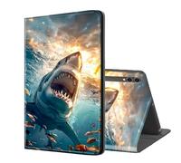 ETLKJVBL for Samsung Galaxy Tab S10/ S9 Plus Case 12.4 Inch, Auto Sleep/Wake, Megalodon Shark Multiple Angles Viewing Folio Stand case for Samsung Galaxy Tab S9 FE Plus