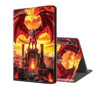 ETLKJVBL for Samsung Galaxy Tab S10/ S9 Plus Case 12.4 Inch, Auto Sleep/Wake, Red Dragon with Wings Multiple Angles Viewing Folio Stand case for Samsung Galaxy Tab S9 FE Plus