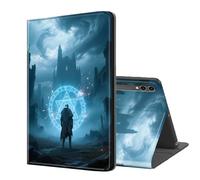 ETLKJVBL for Samsung Galaxy Tab S10/ S9 Plus Case 12.4 Inch, Auto Sleep/Wake, Warrior Before Magical Portal Multiple Angles Viewing Folio Stand case for Samsung Galaxy Tab S9 FE Plus