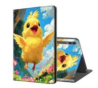 ETLKJVBL for Samsung Galaxy Tab S10 Ultra Case 14.6 Inch, Auto Sleep/Wake, Cheerful Chick Flying in Flower Field Multiple Angles Viewing Folio Stand Case for Samsung Galaxy Tab S10/ S9/ S8/ Ultra