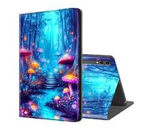ETLKJVBL for Samsung Galaxy Tab S10 Ultra Case 14.6 Inch, Auto Sleep/Wake, Forest with Glowing Mushrooms Multiple Angles Viewing Folio Stand Case for Samsung Galaxy Tab S10/ S9/ S8/ Ultra