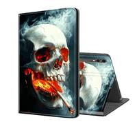 ETLKJVBL for Samsung Galaxy Tab S10 Ultra Case 14.6 Inch, Auto Sleep/Wake, Skull Smoking with Fiery Glow Multiple Angles Viewing Folio Stand Case for Samsung Galaxy Tab S10/ S9/ S8/ Ultra
