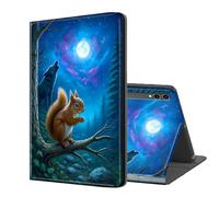ETLKJVBL for Samsung Galaxy Tab S10 Ultra Case 14.6 Inch, Auto Sleep/Wake, Squirrel and Wolf in Moonlight Multiple Angles Viewing Folio Stand Case for Samsung Galaxy Tab S10/ S9/ S8/ Ultra
