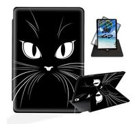 ETLKJVBL - iPad Air 11 inch 2024 Case, 360 Degree Rotation, Multi-Angle View, Auto Sleep, Mysterious Cat Eyes in the Dark, Exquisite Leather iPad Case