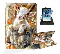 ETLKJVBL iPad Air 13 Inch 2024 Case, 360 Degree Rotating Multi Angle Auto Sleep/Wake Cute Baby Goat Exquisite Leather Case for iPad Air 13 Inch 2024 Tablet