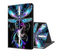 ETLKJVBL iPad Pro 11 inch 2024 Case, Auto Sleep/Wake Function, Blue Purple Dragonfly Multi Angle Stand Protective Case for iPad Pro 11 inch 2024