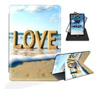 ETLKJVBL Kindle Paperwhite 11th Generation 2021 Case, 360 Degree Rotating Auto Sleep/Wake Feature Love on the Beach Exquisite Leather Case for Kindle Paperwhite 11th Generation 2021