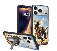 ETLKJVBL Lightweight Mobile Accessory for Apple iPhone 17 Pro Max Case, Ferocity Dinosaur Shockproof Protective Cover with 360-Degree Versatile Rotating Stand Stylish Design