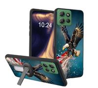 ETLKJVBL Lightweight Mobile Accessory for Motorola Moto G 2026 Case, Flag and Eagle Shockproof Protective Cover with 360-Degree Versatile Rotating Stand Stylish Design