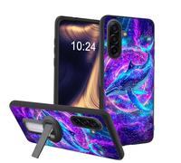 ETLKJVBL Lightweight Mobile Accessory for Samsung Galaxy A17 5G Phone Case, Cosmic Whale in Nebula Shockproof Protective Cover with 360-Degree Versatile Rotating Stand Stylish Design