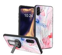 ETLKJVBL Lightweight Mobile Accessory for Samsung Galaxy A57 5G Phone Case, Watercolor Flowers Shockproof Protective Cover with 360-Degree Versatile Rotating Stand Stylish Design