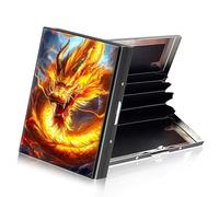ETLKJVBL Metallic Accordion Style Rfid Credit Card Holder for Women, Credit Card Protector Rfid Blocking Sleeves, Stylish Credit Card Holder for Men-16, Dragon with Golden Scales, 3.74 x 2.56 x 0.59