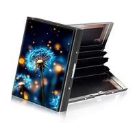 ETLKJVBL Metallic Accordion Style Rfid Credit Card Holder for Women, Credit Card Protector Rfid Blocking Sleeves, Stylish Credit Card Holder for Men-16, Dandelion Flowers with Seeds, 3.74 x 2.56 x