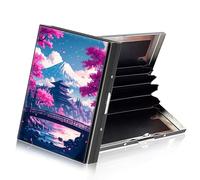 ETLKJVBL Metallic Accordion Style Rfid Credit Card Holder for Women, Credit Card Protector Rfid Blocking Sleeves, Stylish Credit Card Holder for Men-18, Japanese Landscape Fuji Sakura, 3.74 x 2.56 x