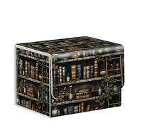 ETLKJVBL MTG Deck Box,Store and Protect Your MTG Commander Decks and Cards with this Durable Card Storage Box,Designed Specifically for MTG Players, Bookshelf Filled with Various Books