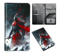 ETLKJVBL - Passport Holder for Travel Accessories, Leather Passport Cover with Space for Family Documents and Photos, Travel Credit Card Wallet for Women and, The Dark - Covered Warrior, Art Deco