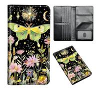 ETLKJVBL Passport Holder for Travel Accessory, Leather Passport Cover with Space for Documents and Family Photos, Travel Passport Credit Card Wallet for Women Men-6, Butterfly in Flowers, Art Deco