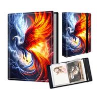 ETLKJVBL Photo Albums 5x7 Pictures, Family & Wedding Photo Album, Orange and Blue Phoenix Personalized Photo Album, Photo Albums for Vacation Memories