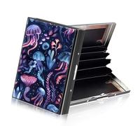 ETLKJVBL RFID Credit Card Holder for Women, Metallic Accordion Style, RFID Blocking Cases, Stylish Credit Card Holder for Men, 13, Colourful Sea Organisms, 3.74 x 2.56 x 0.59 Inches, Colourful marine