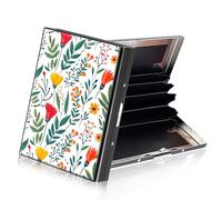 ETLKJVBL RFID Credit Card Holder for Women Metallic Accordion Style RFID Blocking Sleeves Stylish Credit Card Holder for Men 10, Floral pattern, 3.74 x 2.56 x 0.59 Inches, Minimalist