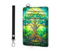 ETLKJVBL Slim Minimalist Front Pocket, RFID Blocking Wallet for Men and Women, Keep Your Credit Cards and Personal Information Secure, Security Pockets for, Tree of life made of glass in the forest