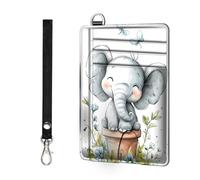 ETLKJVBL Slim Minimalist Front Pocket RFID Blocking Wallet for Men&Womem, Keep Your Credit Cards and Personal Information Safe, Security Pockets for Business Card Holde-10, Cute Smiling Elephant
