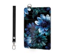 ETLKJVBL Slim Minimalist Front Pocket RFID Blocking Wallet for Men&Womem, Keep Your Credit Cards and Personal Information Safe, Security Pockets for Business Card Holde, Beautiful Blue Flowers