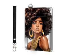 ETLKJVBL Slim Minimalist Front Pocket RFID Blocking Wallet for Men&Womem, Keep Your Credit Cards and Personal Information Safe, Security Pockets for Business Card Holde-9, Beautiful Black Woman