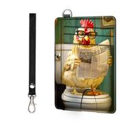 ETLKJVBL Slim Minimalist Front Pocket RFID Blocking Wallet for Men&Womem, Keep Your Credit Cards and Personal Information Safe, Security Pockets for Business Card Holde-16, Chicken Holding the