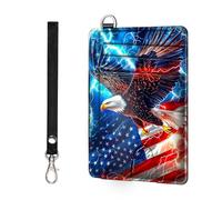 ETLKJVBL Slim Minimalist Front Pocket RFID Blocking Wallet for Men&Womem, Keep Your Credit Cards and Personal Information Safe, Security Pockets for Business Card Holde-6, American Flag Eagle