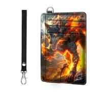 ETLKJVBL - Slim minimalist RFID blocking wallet for men and women, keeps your credit cards and personal information safe, business card security pockets, Firestorm Wolf, Minimalist