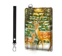 ETLKJVBL - Slim minimalist RFID blocking wallet for men and women, keeps your credit cards and personal information safe, business card security pockets, Beautiful deer and tree, Minimalist