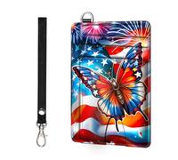 ETLKJVBL - Slim minimalist RFID blocking wallet for men and women, keeps your credit cards and personal information safe, business card security pockets, 7, Butterfly American Flag, Minimalist
