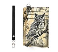 ETLKJVBL - Slim minimalist RFID blocking wallet for men and women, keeps your credit cards and personal information safe, business card security pockets, Owl on the branch, Minimalist