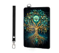 ETLKJVBL - Slim minimalist RFID blocking wallet for men and women, keeps your credit cards and personal information safe, business card security pockets, The Cosmic Tree of Life, Minimalist