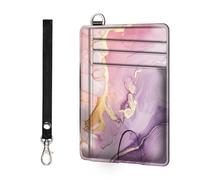 ETLKJVBL - Slim minimalist RFID blocking wallet for men and women, keeps your credit cards and personal information safe, business card security pockets, 6, Pink Marble Texture, Minimalist