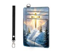 ETLKJVBL - Slim minimalist RFID blocking wallet for men and women, keeps your credit cards and personal information safe, business card security pockets, Bright cross in the sky, Minimalist
