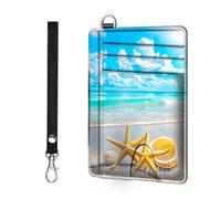 ETLKJVBL - Slim minimalist RFID blocking wallet for men and women, keeps your credit cards and personal information safe, business card security pockets, Two starfish on the beach, Minimalist