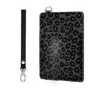 ETLKJVBL slim wallet for RFID Blocking Wallet,Slim and Stylish Wallet with Multiple Card Slots and Business Card Holder, Kings Loot and Credit Card Protector Sleeves, Black Leopard Print, Minimalist