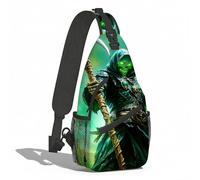 ETLKJVBL Water-Resistant Canvas Book Sleeve with Zipper & Front Pocket, Skeleton with Scythe in Green Mist 800D Heavy Duty Book Protector for Hardcovers, Portable Pouch with Handle